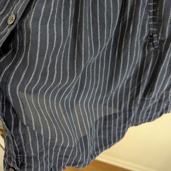 Joie 100% Silk Navy Pinstripe Miniskirt - Picture 7 of 7